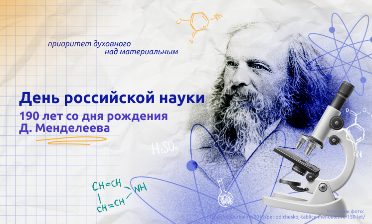 Разговоры о важном: &amp;quot;190 лет со дня рождения Д.И. Менделеева. День российской науки&amp;quot;..